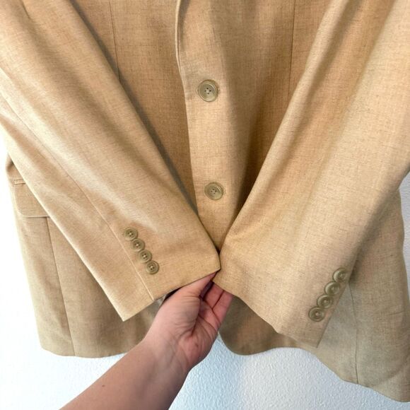 Chaps Men’s Tan Camel Linen Blend Sport Coat Size 44L - Picture 3 of 8